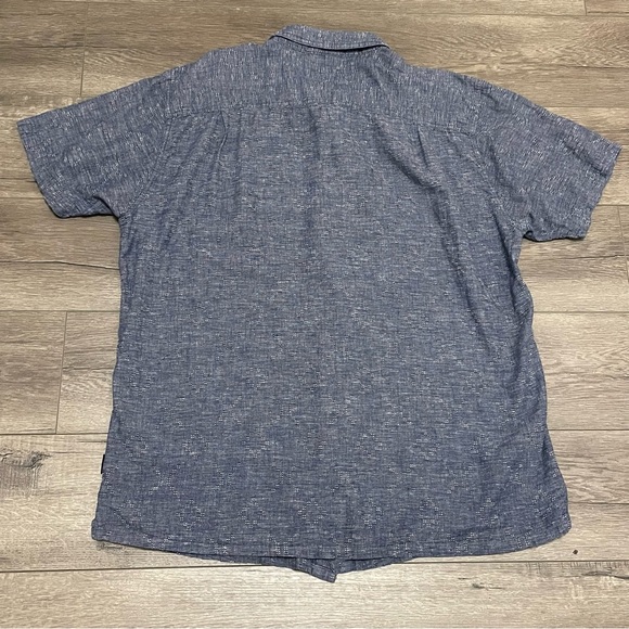 Patagonia Men Back Step Short Sleeve Shirt Hemp Cotton Button Up Blue Sx XL - Picture 8 of 9